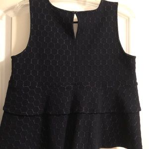 NWOT: ANN TAYLOR SLEEVELESS BLOUSE (DARK NAVY)